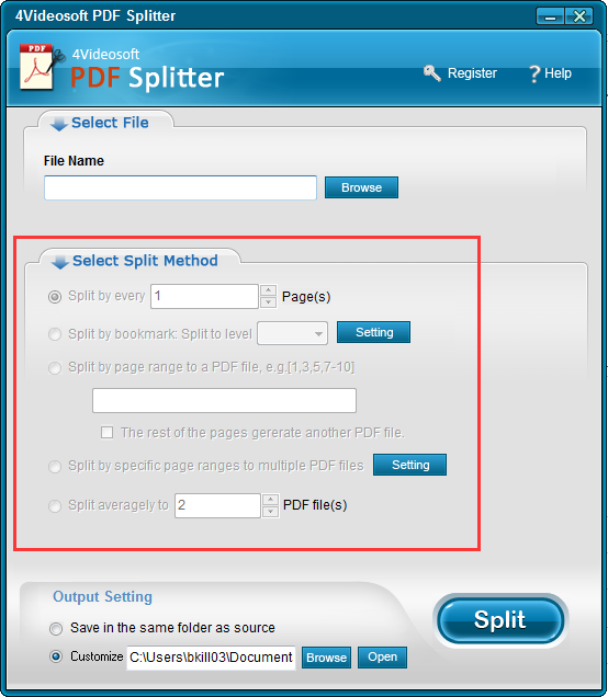 4Videosoft PDF Splitter