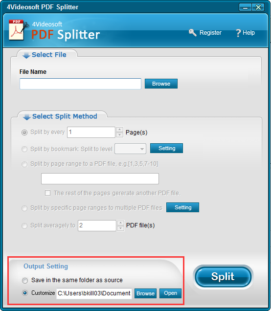 4Videosoft PDF Splitter