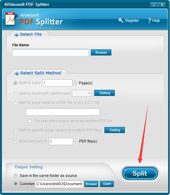 4Videosoft PDF Splitter